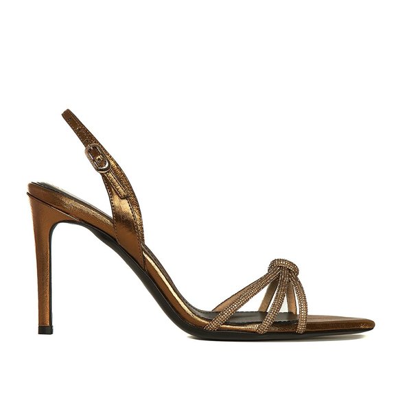 Gold/Brown Sandals with Sparkling Details, Ginissima "Daisy" (originally $450) - Picture 1 of 4